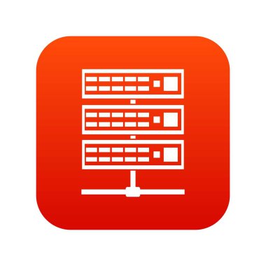 Sunucuları simgesi dijital kırmızı