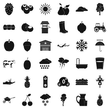 Sonbahar Icons set, basit tarzı