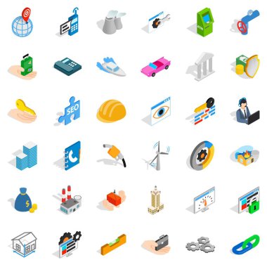 Kask Icons set, izometrik stili