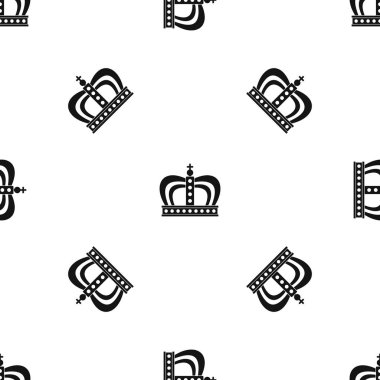 Monarşi taç desen sorunsuz siyah