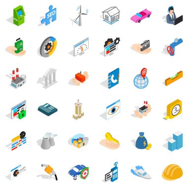 Icons set, izometrik stil merak