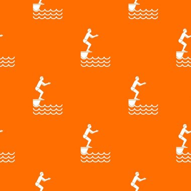 Sıçrama tahtası deseni sorunsuz üzerinde duran adam