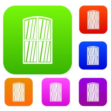 Ahşap pencere renk koleksiyonu ayarla