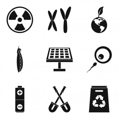 Temiz şehir Icons set, basit tarzı