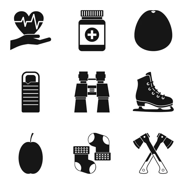 Conjunto de ícones de reabilitação, estilo simples —  Vetores de Stock