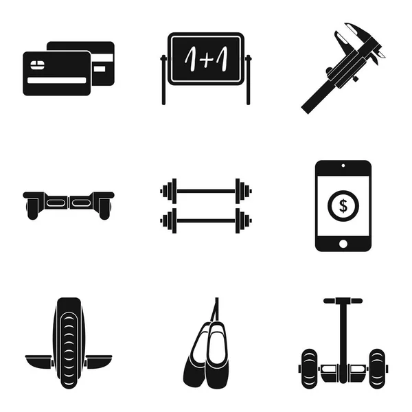 Conjunto de iconos de dos ruedas, estilo simple — Vector de stock