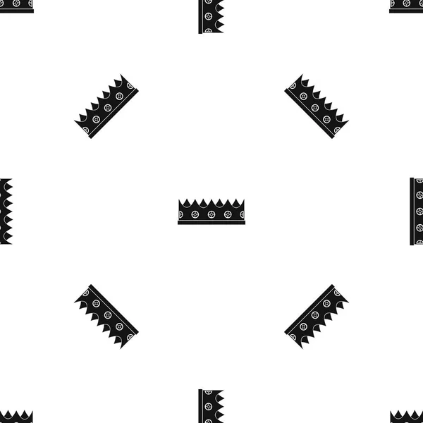 Pequeño patrón de corona sin costura negro — Archivo Imágenes Vectoriales