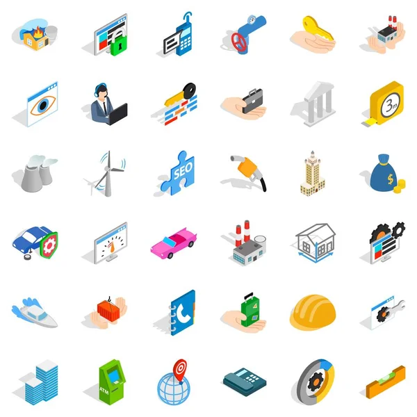 Huzursuzluk Icons set, izometrik stili