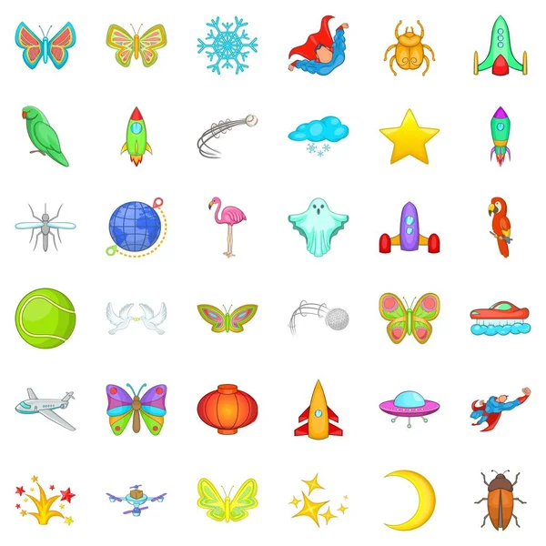 Ay simgeleri ayarlandı, çizgi film biçimi