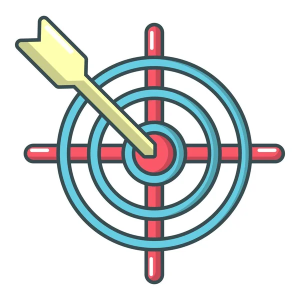 Pfeil-Ziel-Symbol, Cartoon-Stil — Stockvektor