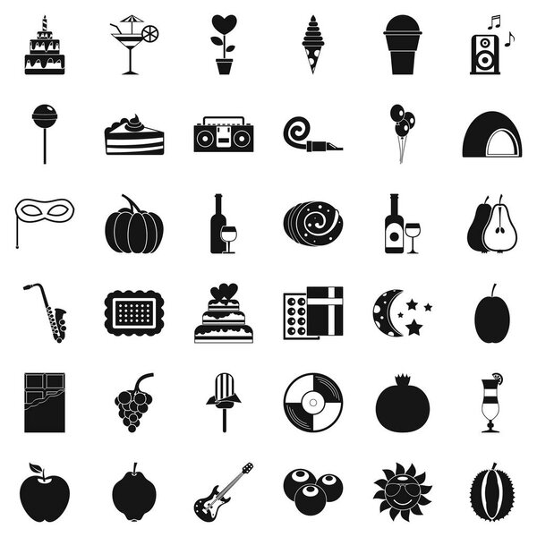 Surprise icons set, simple style