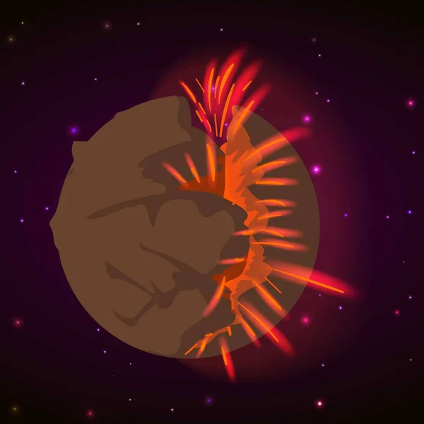 Explosion Planet Konzept Hintergrund, Cartoon-Stil — Stockvektor
