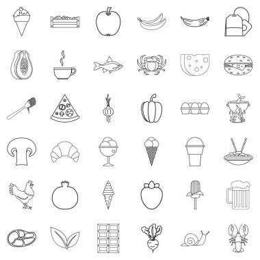 Gıda Icons set, anahat stili