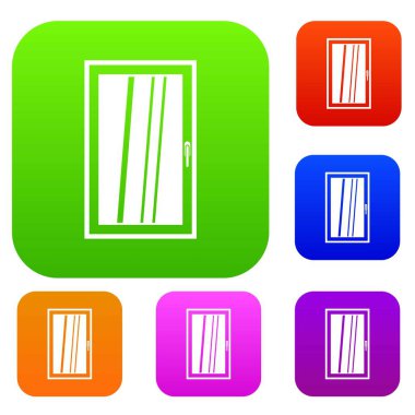 Kapalı beyaz pencere renk koleksiyonu ayarla