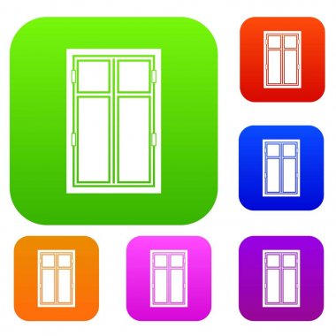 Ahşap pencere renk koleksiyonu ayarla