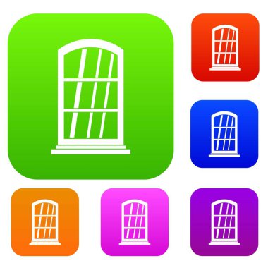 Beyaz dar pencere renk koleksiyonu ayarla