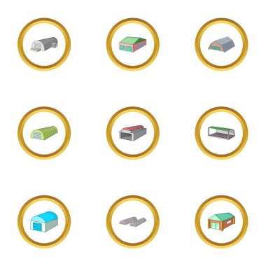 Depolama Icons set, karikatür tarzı