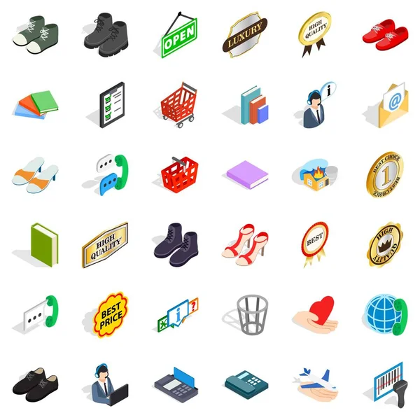 Alışveriş Icons set, izometrik stili