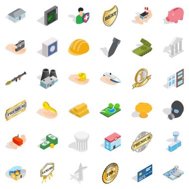 Hastane Icons set, izometrik stili