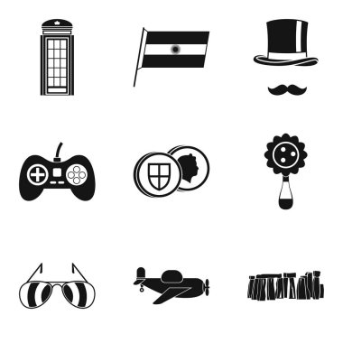 Eğitim oyun Icons set, basit tarzı