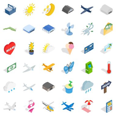 Geri kalan Icons set, izometrik stili