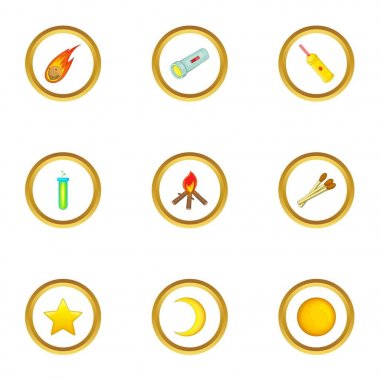Işık Icons set, karikatür tarzı