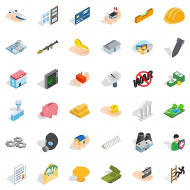 Arkadaş grubu Icons set, izometrik stili