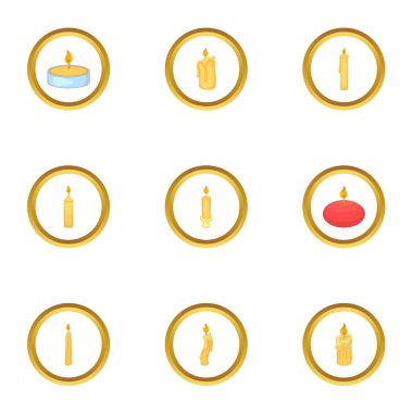 Mum şekil simgeler kümesi, karikatür tarzı