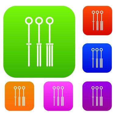 Dövme iğneleri set renk koleksiyonu