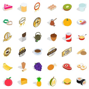 Yumurta Icons set, izometrik stili