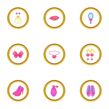 Bebek Prenses Icons set, karikatür tarzı