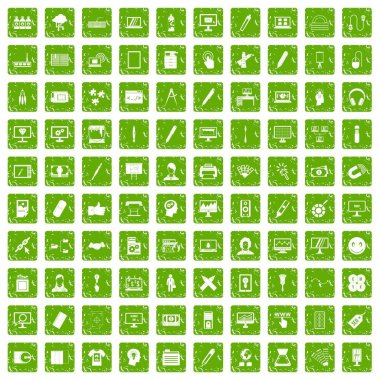 100 webdesign simgeler grunge yeşil ayarla