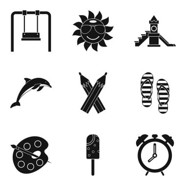 Yaratıcı okul Icons set, basit tarzı
