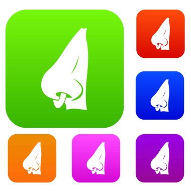 İnsan Burun piercing ile renk koleksiyonu ayarla