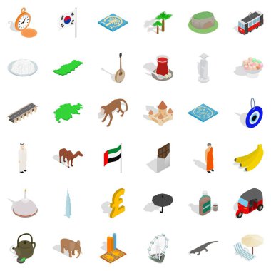 Euro Icons set, izometrik stili