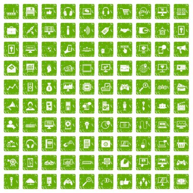 En iyi 100 web ve mobil simgeler grunge yeşil ayarla