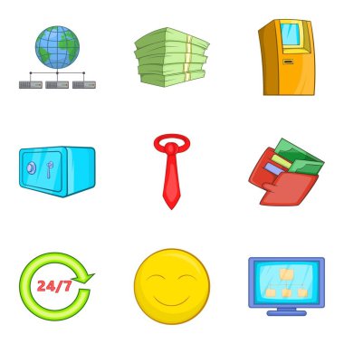 Yeterlilik Icons set, karikatür tarzı