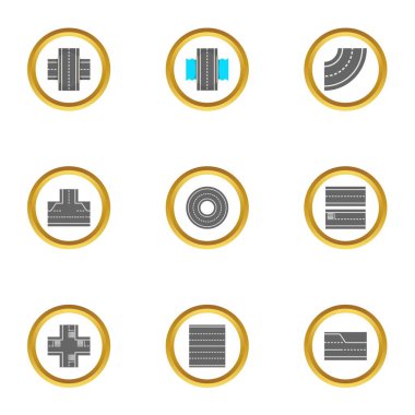 Yol Icons set, karikatür tarzı türleri