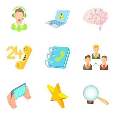 Taze simgeler set, karikatür tarzı görünüyor