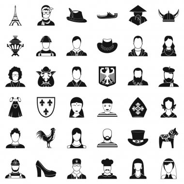 Erkek simgeler kümesi, simle stili