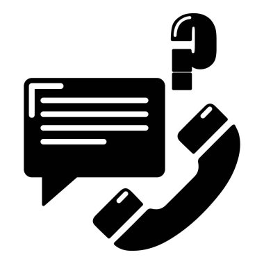 Telefon aramaları simgesi, basit siyah stil