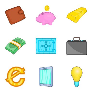 Icons set, karikatür tarzı grefti