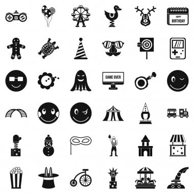 Eğlence Icons set, basit tarzı