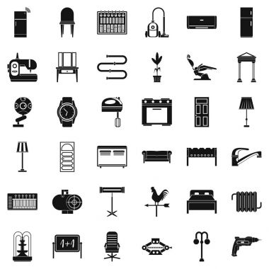 Mobilya Icons set, basit tarzı