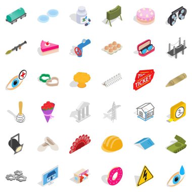 İş Icons set, izometrik stili