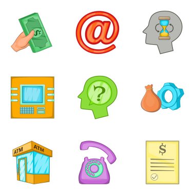 Krupiye Icons set, karikatür tarzı