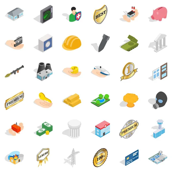 Hastane Icons set, izometrik stili