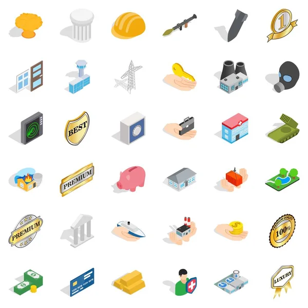 Yer Icons set, izometrik stili