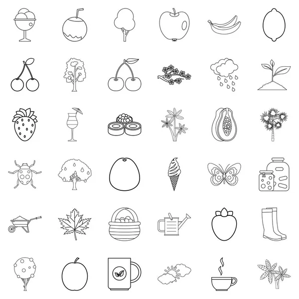 Icons set giyim, anahat stili