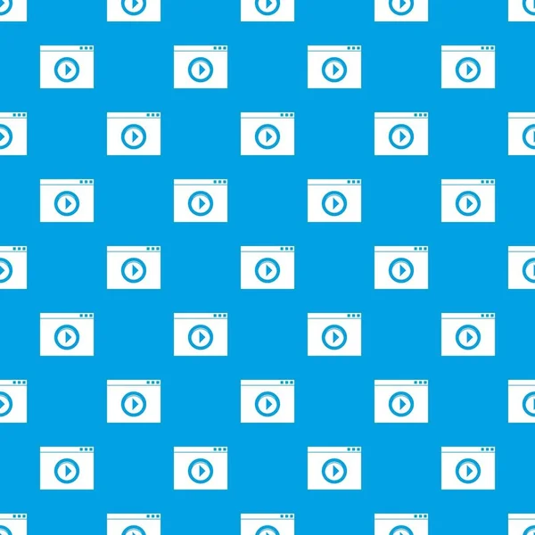 비디오 플레이어 패턴 완벽 한 블루 — 스톡 벡터